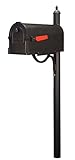 特別なLiteサバンナCurbsideメールボックスwithリッチランドメールボックスPost ブラック SCS-1014_SPK-679-BLK
