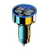 5ポート 車用充電器 LEDデジタルディスプレイと電圧モニター付き 5イン1 クイックアダプター USBポート4個 Type C QC3.0 Pd 車載充電ステーション充電器, WGS G44