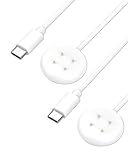 Google Pixel Watch 3 / Pixel Watch 2 / Fitbit Versa 4 / Sense 2 用 充電ケーブル 充電器 KONXISA 1m長さ 磁気充電 Type-Cコネクタ 高耐久 軽量 小さい 持ち運び便利 スマートウォッチアクセサリー（2本/ホワイト）