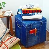 ボックススツール azu-ns-503jn スツール 収納ボックス ソファー 一人掛け 収納スツール デニム ポケット ジーンズ