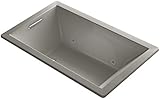 KOHLER K-1849-GCR-K4 Underscore 60-Inch x 36-Inch Drop-In Bubble Massage Air Bath with Chroma Therap