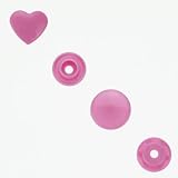 100 Glossy Medium Pink (B57) Heart Shaped KAM Plastic Resin Snaps Craft Baby Bib Cloth Diaper by KAM