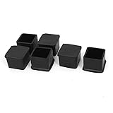 uxcell　家具保護　脚キャップ　パイプキャップ　家具足パッド　6個入り　ブラック　ゴム　フロアプロテクター　30mmx30mm