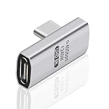 Duttek USB C変換アダプタ l字, USB-C 変換 アダプタ、240W PD急速充電40Gbps Thunderbolt サポート8KビデオタイプCオスメスアダプター240W電力供給対応、ノートパソコン、タブレット、電話用、1個