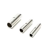 150PCS Suyepシルバーメタル非絶縁ワイヤーフェルールケーブル圧着端子バットコネクター（10-12AWG（4.0-6.0mm²）/ 14-16AWG（1.5-2.5mm²）/ 18-22AWG