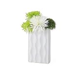 Torre & Tagus 901470 Ripple Ceramic Rectangle Vase, Short, White by Torre & Tagus