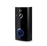 WYMLKUD ビジュアルワイヤレスドアベル、 スマートホーム 双方向音声インターホン、 Wifi HD ナイトビジョン 166度のビュー セキュリティカメラ、 防水、 ブラック (色 : Black