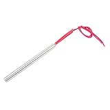 uxcell カートリッジヒーター　電気加熱　耐腐食性　レッド　シルバートーン　10mm x 120mm　220V 500W