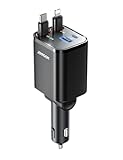 【巻き取り式・USB-C＆Lightning】JOYROOM 巻き取り式充電ケーブル 車 シガーソケット 車載充電器 69W【4台同時充電可
