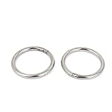 uxcell ウェルドリング　5mmx50mm　 キーリング用　ウェビングストラップ用　2個