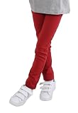[シメファブリック] ストレッチパンツ レギンスパンツ キッズ ベビー レギパン ジュニア 長ズボン ロングパンツ 男の子 女の子 子供ズボン 子供服 100cm DV-1【20-11】 DARK-RED