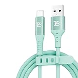 【TYB】タイプc 充電 ケーブル シリコン Type-C 充電ケーブル ノートパソコン充電 usb-c 急速充電 高速データ転送 スマホ シリコンケーブル 1m/2m (ミントグリーン, USB-A TO TYPE-C（1m）)