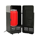 ミニUSB冷蔵庫 シングル缶冷蔵庫ドリンク缶クーラーおよびウォーマー冷蔵庫PC用ラップトップコンピューター車用缶ドリンクビールクーラーウォーマー(黒)
