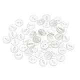 uxcell ボタン 50個 ホワイト ラウンド縫製 10mm直径 樹脂 2穴 フィッシュアイ クラフト交換用 クラフトパンツ ドレス スカート 衣類 ファスナー