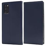 Galaxy S20 5G SC-51A / SCG01 ケース 手帳型 本革 手触りの良い シープスキン レザー ラム 羊革 フラップ ベルトなし マグネット内蔵 薄型 スリム設計 ギャラクシー S20 5G 専用 手帳 カバー 【 ネイビー 】