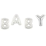 aerfas 15インチシルバーLetters " Baby "グループShaped Foil Balloonsベビーシャワーブライダルウェディングお祝い誕生日パーティー、Can Not Float後