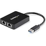 StarTech.com USB 3.0 -2ポートギガビットイーサネットLANアダプタ USBポート付き USB32000SPT