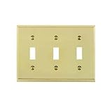 Baldwin 4770.030.CD Classic Square Beveled Edge Triple Toggle Switch Plate, Polished Brass - Lacquer