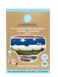 Charlie Banana 2-in-1 Reusable Diapering System, 6 Diapers plus 12 Inserts, All American, One-Size b