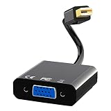 WLGQ Mini DP to VGA Adapter, Gold-Plated MINI DisplayPort（thunderbolt2） to VGA Converter Male to Female 1080P(Black)