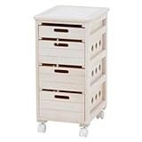 キッチンストッカー(キッチン収納/キッチンワゴン) 木製 4段 幅30cm キャスター付き MUD-6404WS ウォッシュホワイト(白)【代引不可】 生活用品 インテリア 雑貨 インテリア 家具 収納家具 その他の収納家具 [並行輸入品]