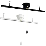 引掛シーリング式ダクトレール チェーンスイッチタイプ 天井照明 簡易取付 レールライト用 レール照明 おしゃれ ライティングレール 配線ダクトレール ライティングバー ダクトレール ペンダントライト スポットライト 黒 白 ブラック ホワイト (長さ120CM, ホワイト)