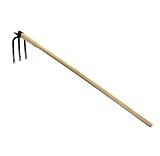 No.130 三本備中鍬　甲丸ヒツ 1200mm柄付