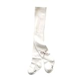 キッズタイツ　ソックス　レギンス　子供用　赤ちゃん　ガールズ　蝶結び　綿　柔らかい　通気性　1-6歳 (L, ホワイト)