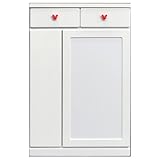 アルファタカバ ディズニー家具シリーズ アンファンミッキー 80cm幅扉・棚板タイプ レッド 向かって右側身長計