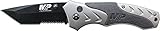 Smith & Wesson swmp7tscp Military & Police Plungeロック折りたたみナイフ部分的Serrated Tantoブレード