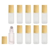Asdays ロールオンボトル 5ml ガラス アロマ瓶 コスメ 詰替え 保存容器 遮光 アロマボトル ロールタイプ 精油 香水 小分け用 10本セット (5mL10本)