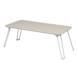 テーブル 折りたたみ式 ローテーブル 鏡面加工 カラー：アイボリー