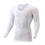 [ミズノ] ゴルフウェア インナー UVカット Vネックシャツ 長袖 ストレッチ 吸汗速乾 E2MJ2005 メンズ ホワイト L