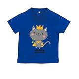 BabyChips ネコの王子さま(名入れ半袖ベビーTシャツ) 100 ロイヤルブルー