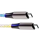 Aurgiarme 60W 光る USB C - Type C 充電ケーブル グラデーション LED ライト付き アルミシェル Type C デバイス用急速充電
