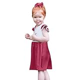Kunton 高品質 酒 の 赤 よちよち歩きの子供Baby girl花リボンドレスレースキルティング礼服 (110)