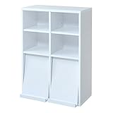 【6BOXシリーズ】フラップ2枚扉オープン（ホワイト）fr-048