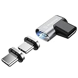 Magtame Type-C変換アダプタ マグネット式自動吸着 2個type-c端子 充電指示灯付き USB-C変換アダプタ 側L字型 240W/5A急速充電 4K映像出力 USB3.2/40Gbps高速転送 MacBook Pro/Air/Pad Pro/などTypeC端末に対応