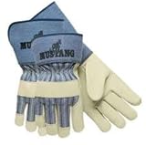 メンフィスmpg1936l Mustangプレミアムgrain-leather手袋4 – 1 /2 " in Gauntlet Cuff大12、ペアブルーストライプ/ホワイト