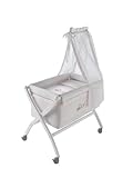 Naf Naf Mini-Cot with Curved Stand, Textiles and Mosquito Net (Teddy, Pink) by naf naf