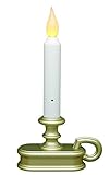 Battery Operated LED Dusk to Dawn Light Sensor Window Candle with Pewter Base Flicker and Full On Se