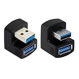 chenyang USB 3.0 エクステンダーアダプター 2個パック USB 3.0オス-メス データ転送充電 180度角度アダプター
