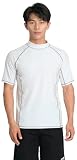 [レジャー スポート] ラッシュガード メンズ 水着 UVカット 半袖 Tシャツ UPF50+ al20008 XL ホワイト