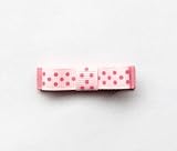 Baby Deer Clips　ヘアクリップ for ベビー　ドットリボン (ライトピンク×ピンク)