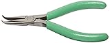Xcelite CN255V Curved Nose Plier with Green Cushion Grip Handle, Serrated Jaw, 5' Length, 1-15/64' J
