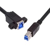 CY Cord USB 3.0 Type-B メス - USB3.0 Type-B オス 延長ケーブル 5Gbps ディスク SSD カメラ データ用 30cm