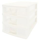 サンコープラスチック 小物収納3段 エルピス 幅18.2×奥26.5×高19cm ホワイト