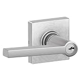 Schlage j54-sol-col Solstice Single円柱KeyedエントリドアレバーSet with 12月、サテンクローム
