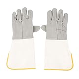 B Blesiya 作業用手袋　作業用グローブ　グローブ　耐熱　耐摩耗　ガーデニング　バーベキュー　革製＆キャンバス製