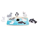 Hape(ハペ) さわってみよう!海のどうぶつパズル 29.4×2.6×20.8cm 3才以上 木製 おままごと おもちゃ E1620